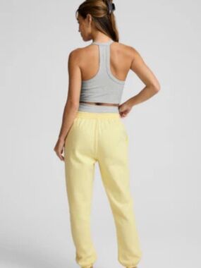 Emily Roggenburk Made by Women Fleece Joggers in Pale Yellow